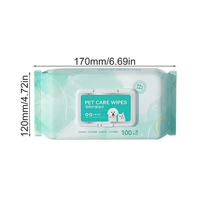 Pet Deodorant wipes 100Pcs Cleaning Tear Stains Decomposition Odor Pure Water Safe Gentle Pet Wipes cleaning wipes for dogs cats