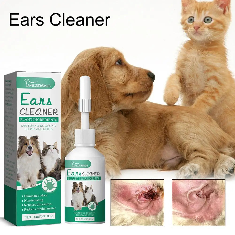 Pet Ear Cleaner Drops - Yeast & Mite Infection Treatment with Odor Removal