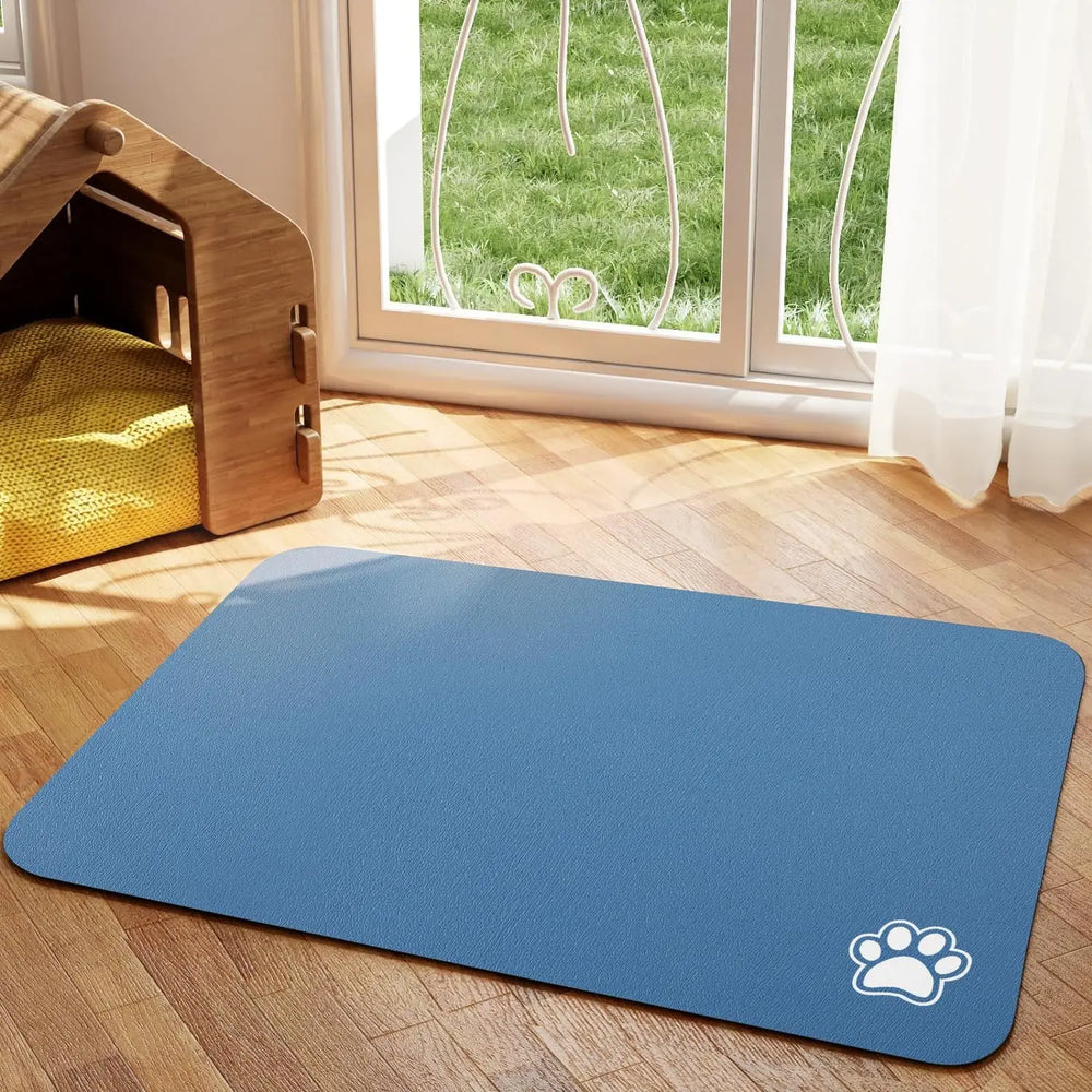 Pet Feeding Mat for Dogs & Cats | Absorbent, Quick-Dry Food & Water Placemat | Easy-to-Clean Non-Slip Pet Bowl Mat