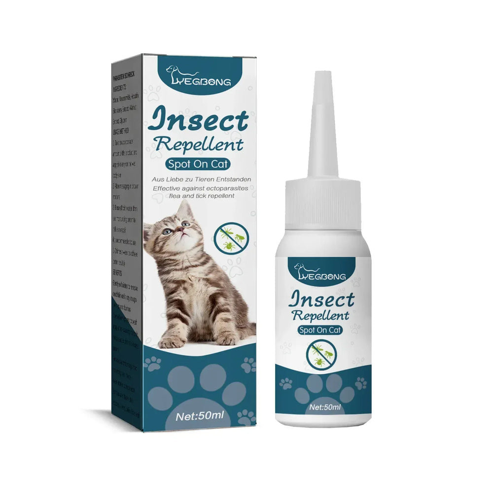 Pet Flea Killer Drops - 50ml Anti-Flea Treatment for Cats & Dogs, Tick Lice Mite Removal with Itching Relief, Ringworm Treatment