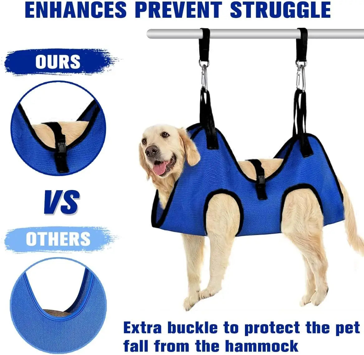 Pet Grooming Hammock - Nail Trimming Restraint Bag with Safety Straps