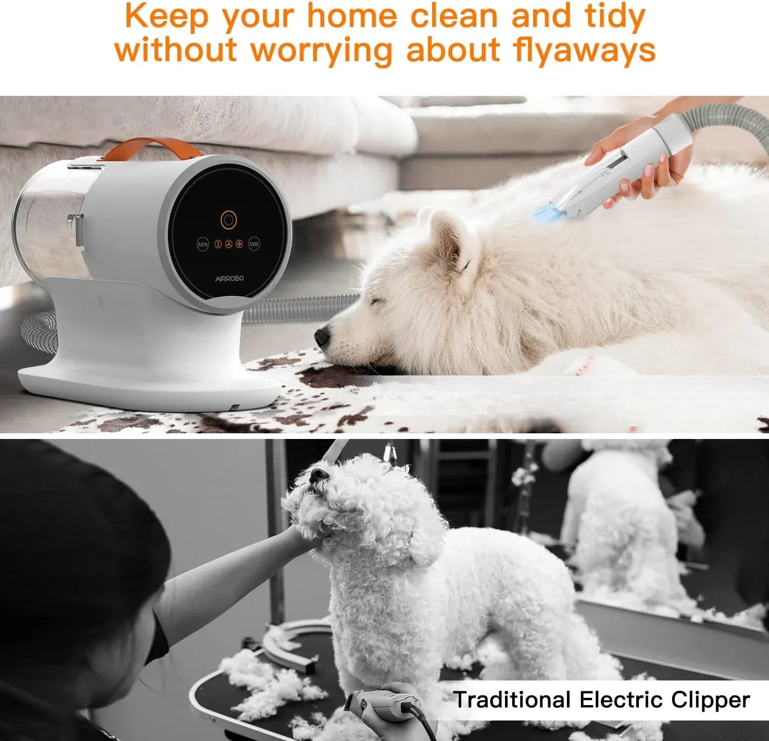 Pet Grooming Vacuum Kit - 12000Pa Dog Hair Vacuum with 5 Tools & 2L Capacity