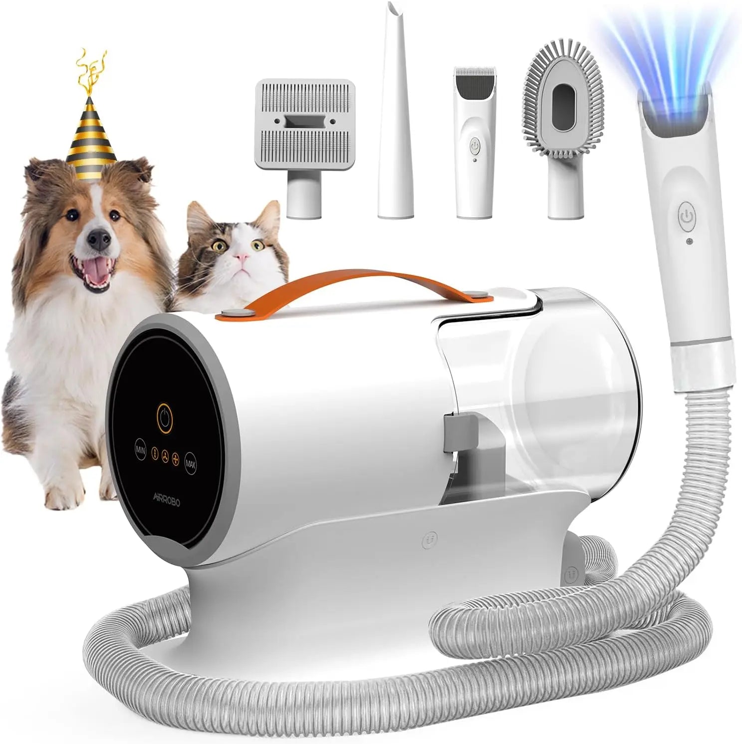 Pet Grooming Vacuum Kit - 12000Pa Dog Hair Vacuum with 5 Tools & 2L Capacity