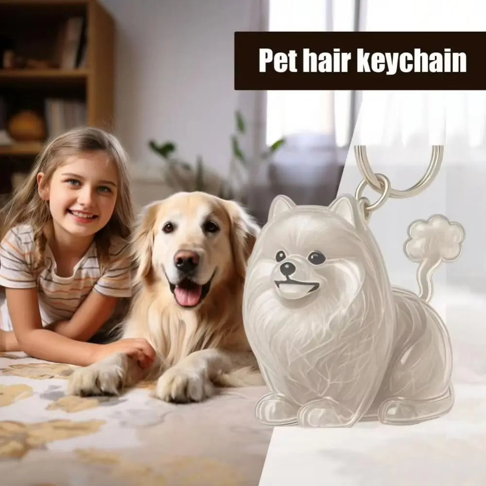 Pet Hair Memorial Keychain - DIY Dog Hair Storage Jewelry Gift