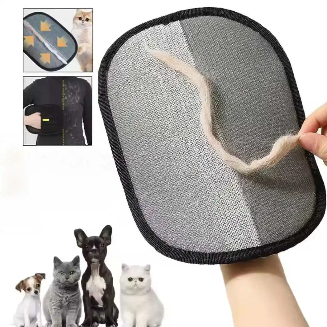 Pet Hair Removal Gloves - Reusable Double-Sided Grooming Gloves for Dogs & Cats, Static Fur Remover for Furniture & Carpets