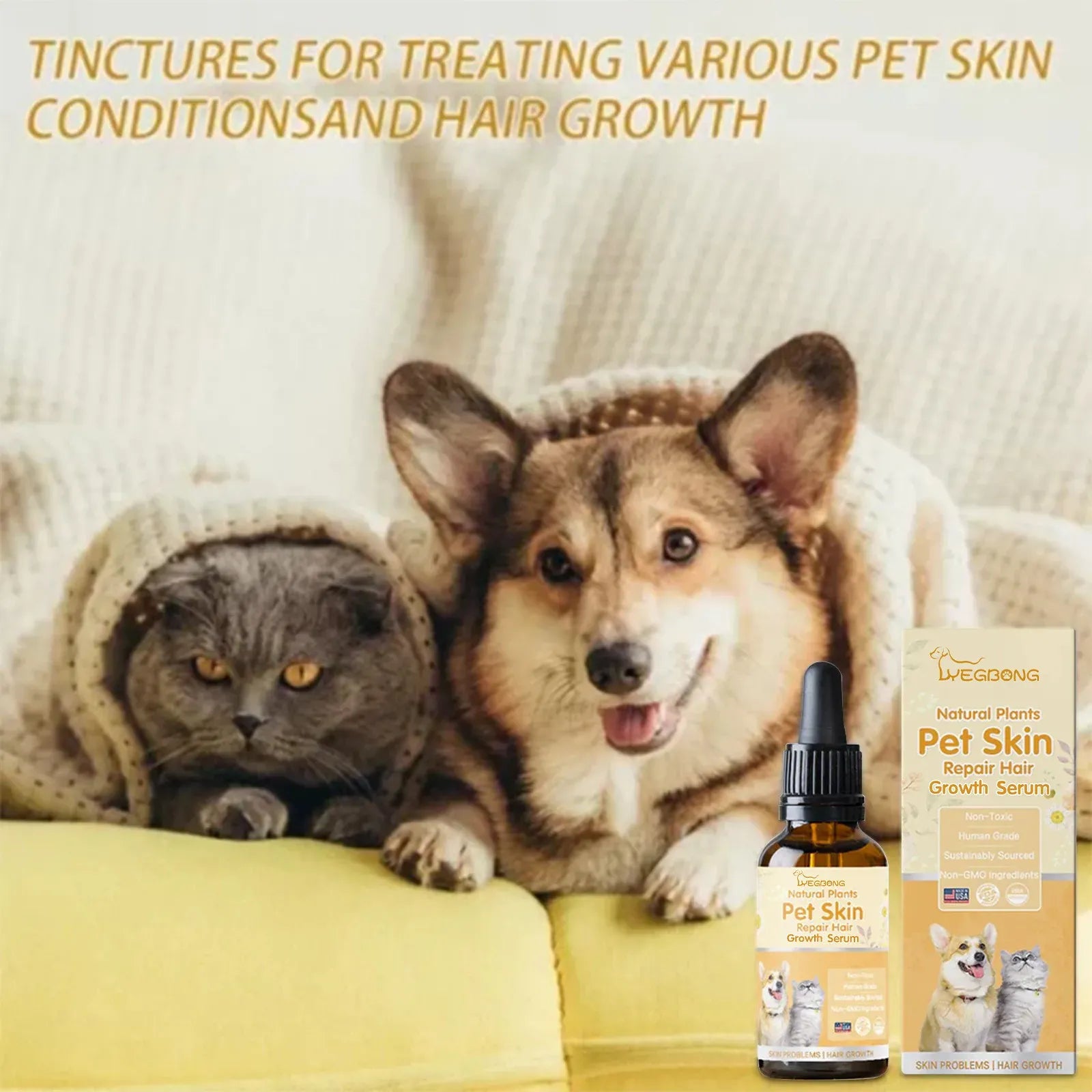 Pet Moss Anti-Itch Spray - 30ml Anti-Flea & Mite Treatment for Cats & Dogs, Skin Problem Relief for Itching and Irritation