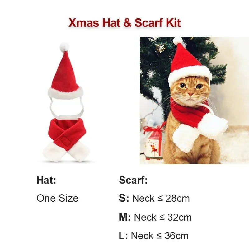 Pet Santa Claus Costume | Funny Christmas Outfit for Dogs & Cats | Warm Winter Cotton Clothes