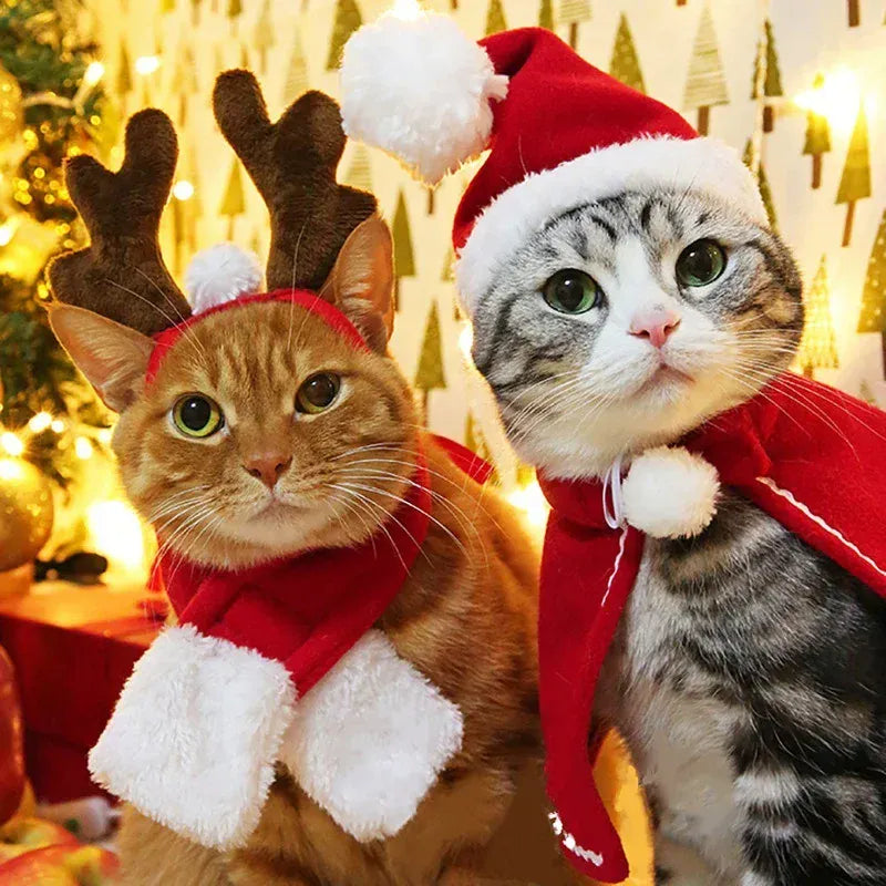 Pet Santa Claus Costume | Funny Christmas Outfit for Dogs & Cats | Warm Winter Cotton Clothes