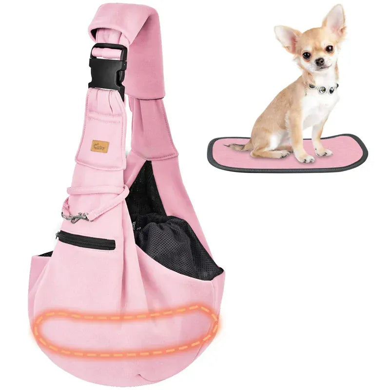 Pet Sling Carrier Bag - Adjustable Shoulder Tote for Small Dogs & Cats