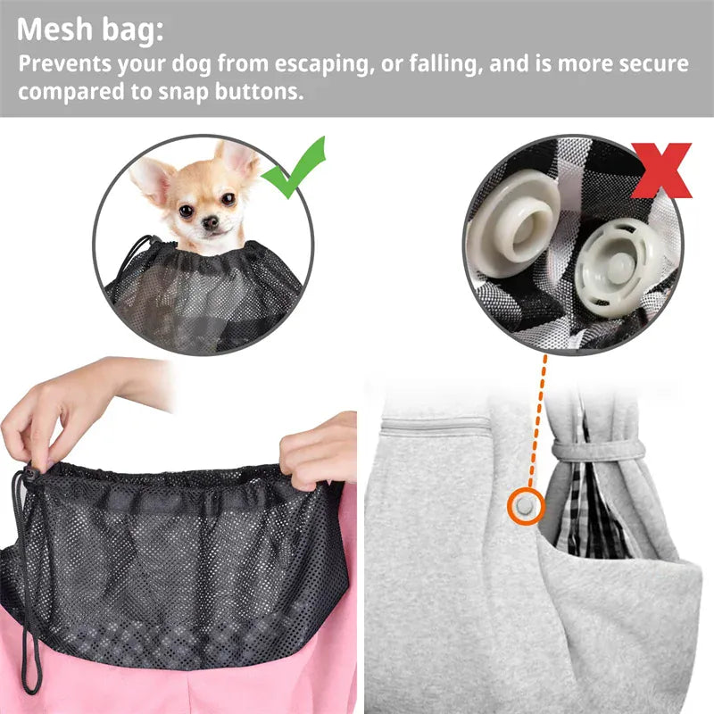 Pet Sling Carrier Bag - Adjustable Shoulder Tote for Small Dogs & Cats