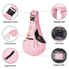 Pet Sling Carrier Bag - Adjustable Shoulder Tote for Small Dogs & Cats