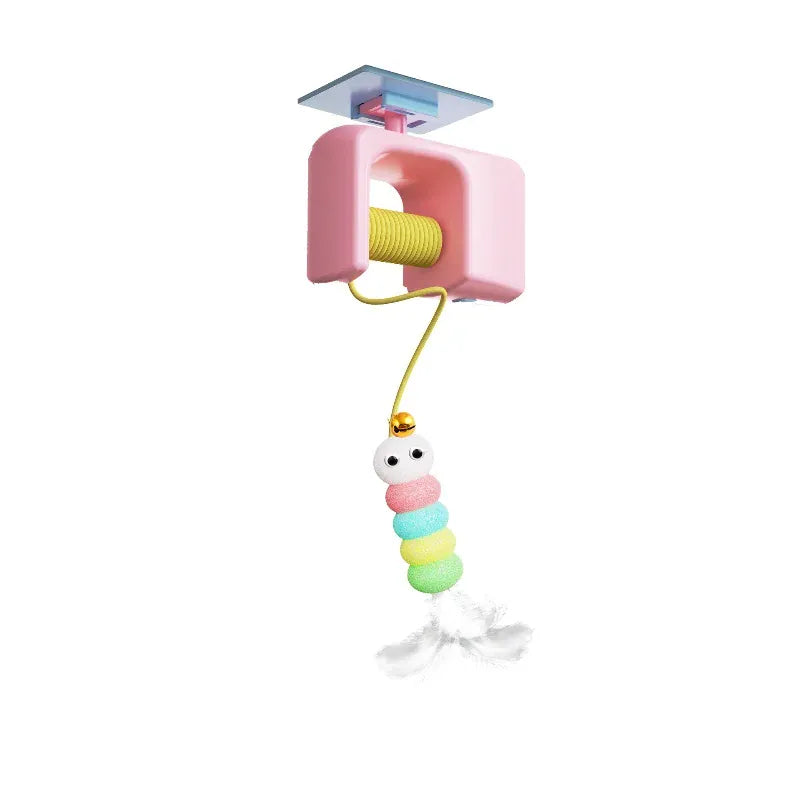 Pet Stress Relief Cat Toy – Rechargeable Interactive Hanging Door Toy with Automatic Electric Flying Bird for Hunting & Play