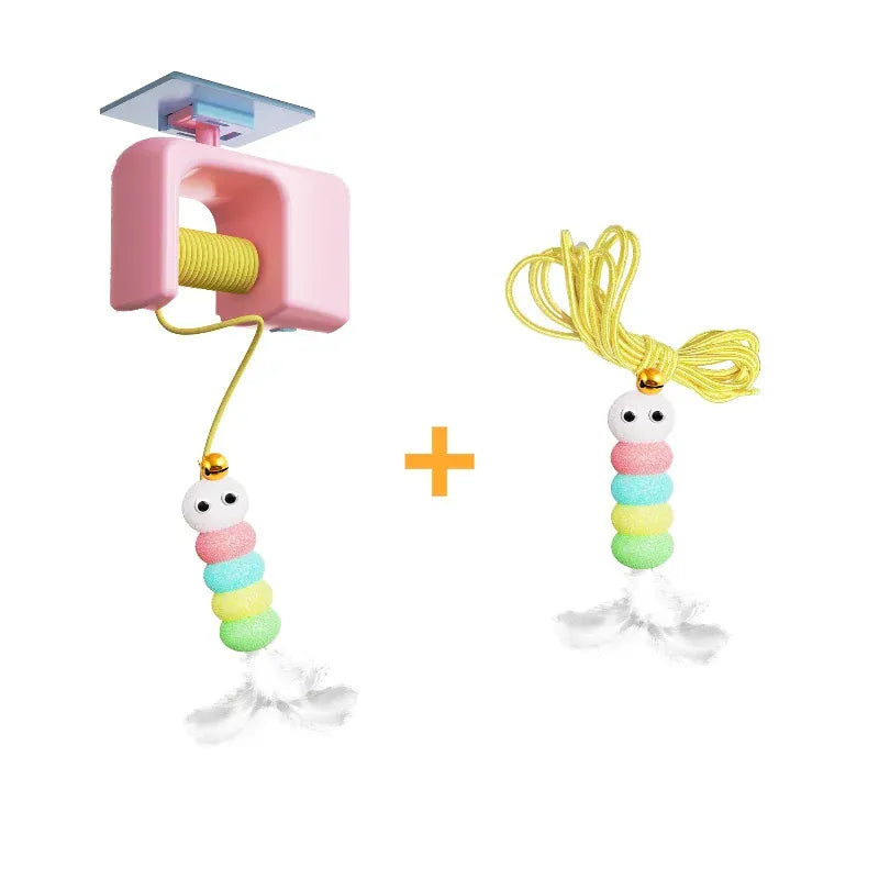 Pet Stress Relief Cat Toy – Rechargeable Interactive Hanging Door Toy with Automatic Electric Flying Bird for Hunting & Play