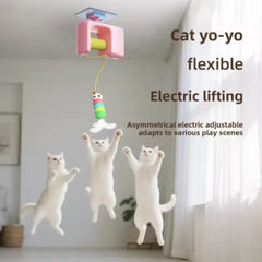 Pet Stress Relief Cat Toy – Rechargeable Interactive Hanging Door Toy with Automatic Electric Flying Bird for Hunting & Play