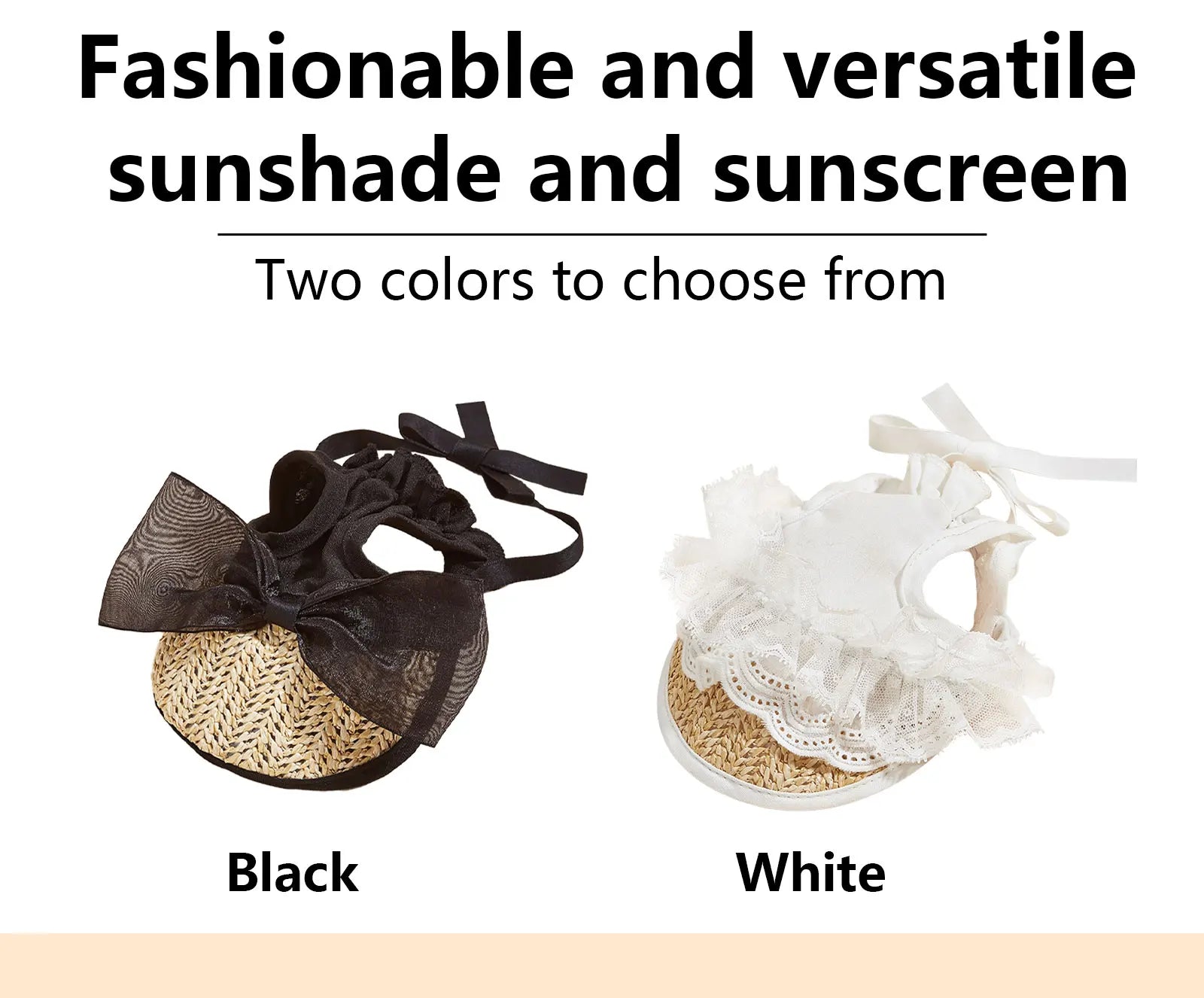 Pet Sun Hat with Bow – Adjustable Summer Sunshade Hat for Dogs & Cats