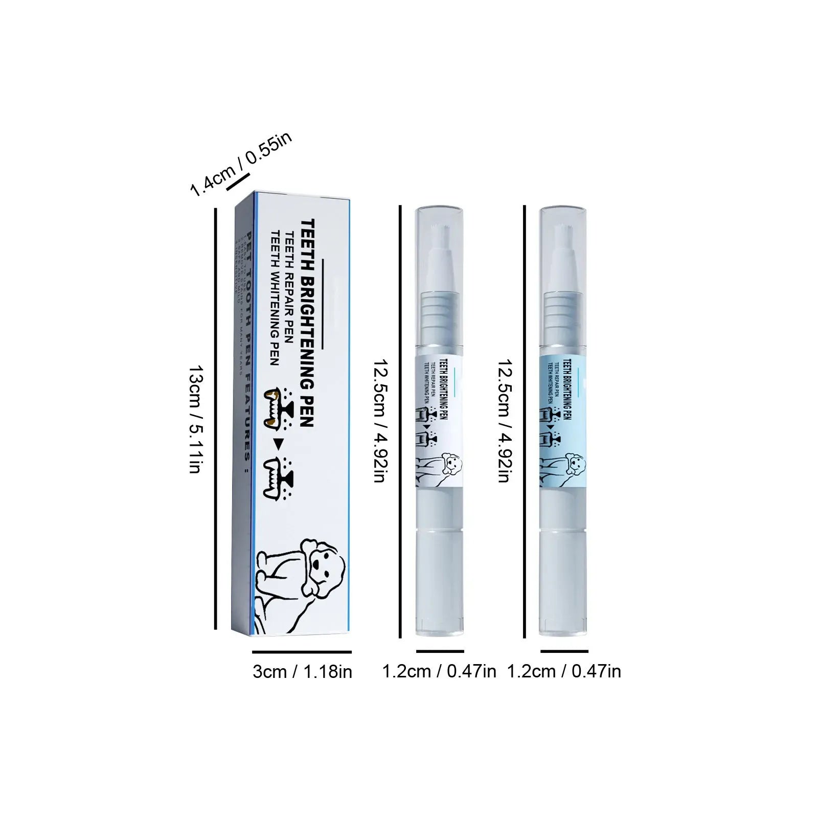 Pet Teeth Cleaning Pen | Dog & Cat Toothbrush & Toothpaste All-in-One | Fresh Breath & Tartar Removal