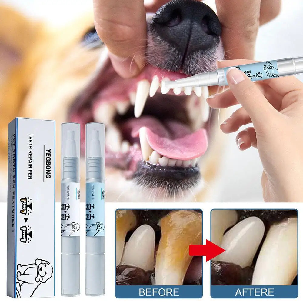 Pet Teeth Cleaning Pen for Dogs & Cats - 2-Pack Dental Care Kit, Tartar Remover & Tooth Whitening Stick, Easy Oral Hygiene Solution for Fresh Breath