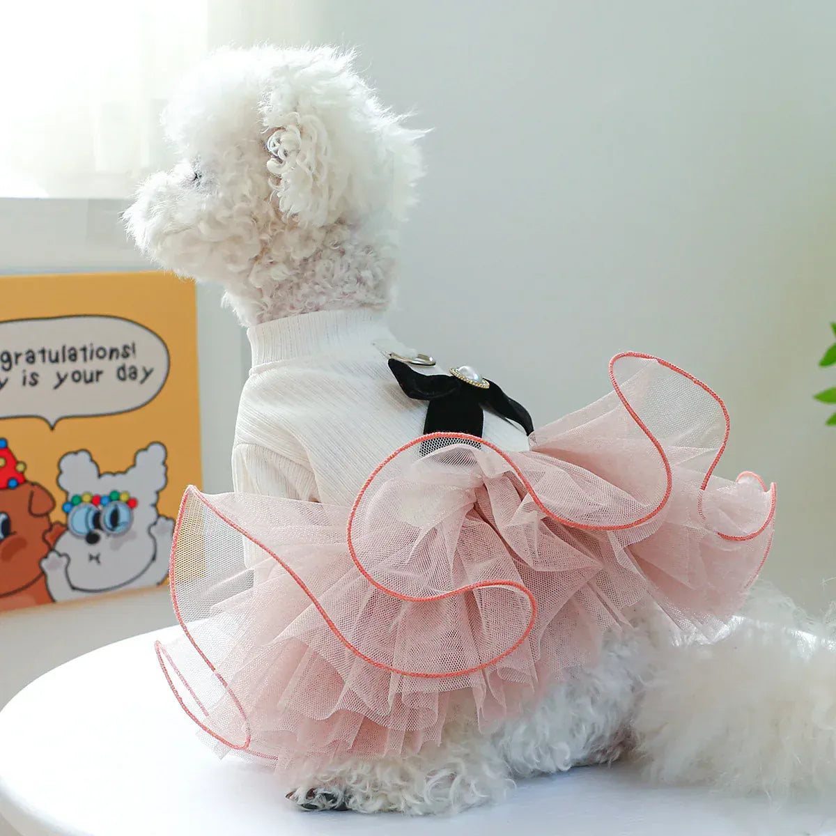 Pet Tutu Princess Dress – Lace Trim Dog & Cat Skirt for Spring Summer Parties
