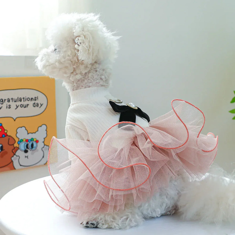 Pet Tutu Princess Dress – Lace Trim Dog & Cat Skirt for Spring Summer Parties