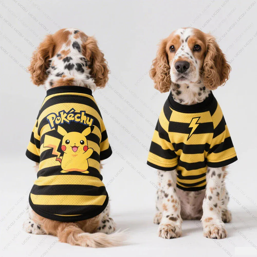 Pikachu Dog Clothing Set – Summer Breathable Pet Vests & T-Shirts | Official IP Licensed Pet Apparel for Small & Medium Dogs