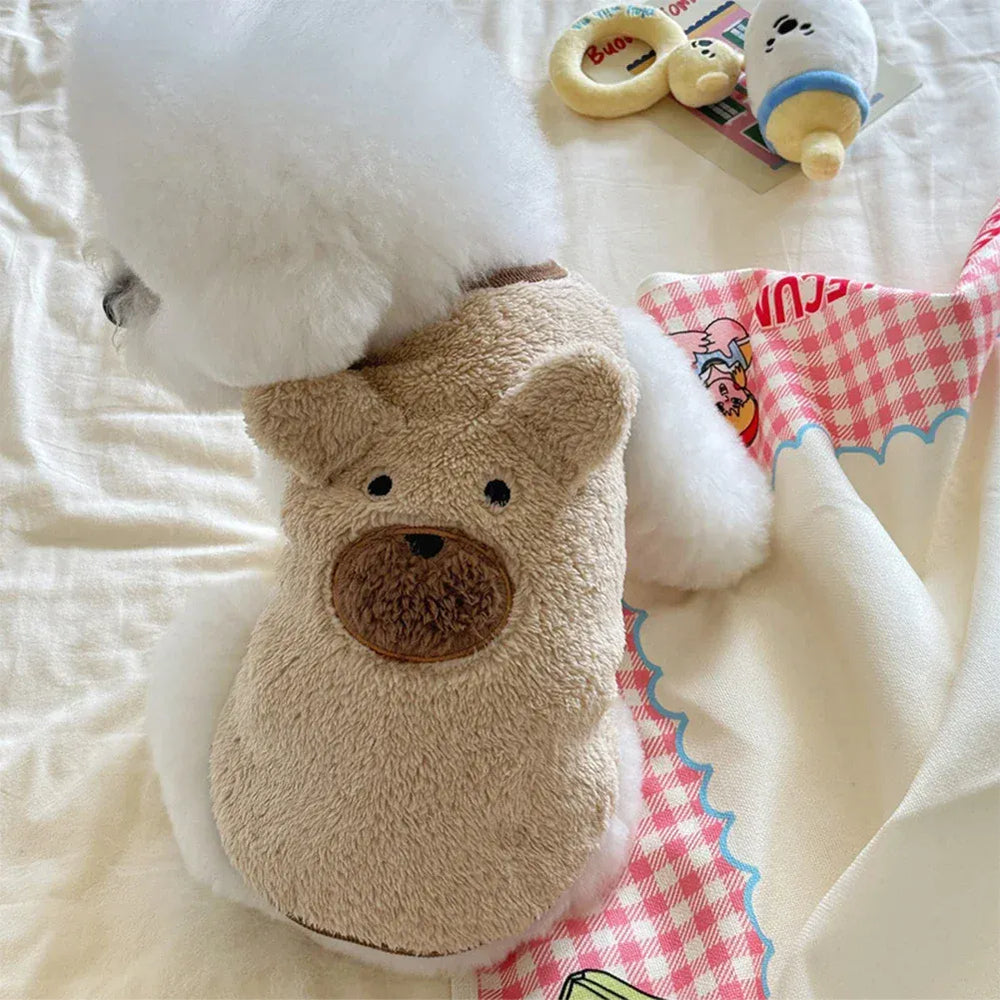Plush Teddy Bear Dog Sweater | Winter Warm Vest for Small Dogs 1.5–11.5kg | Soft & Cozy Pet Clothes for Teddy, Schnauzer & Puppy