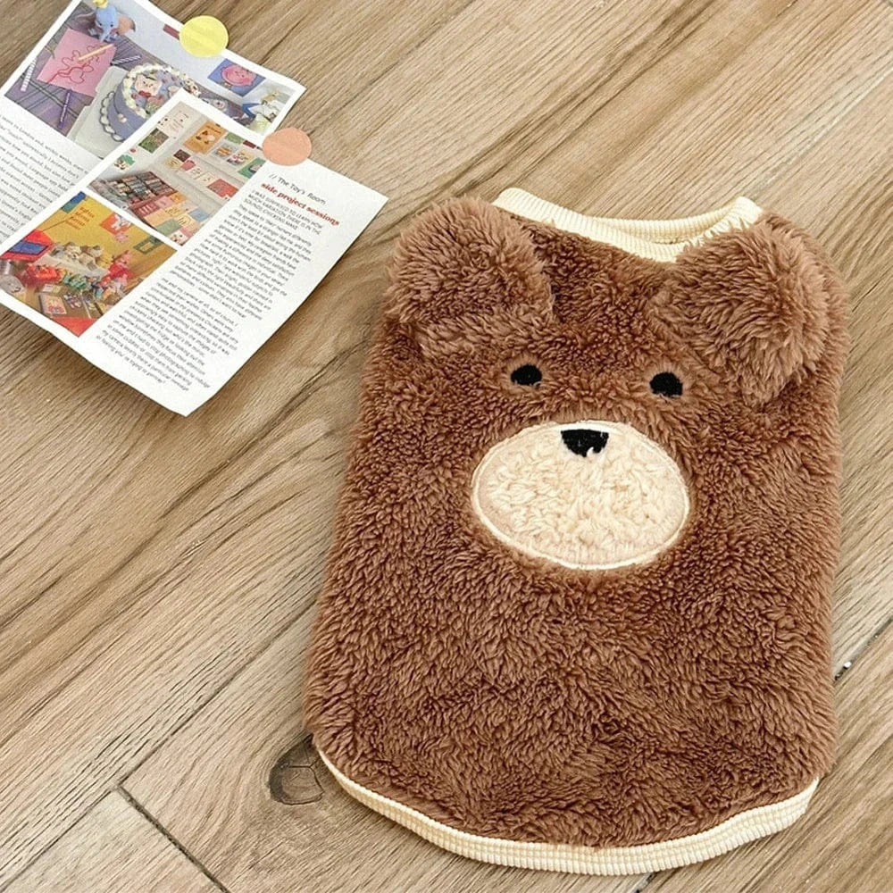 Plush Teddy Bear Dog Sweater | Winter Warm Vest for Small Dogs 1.5–11.5kg | Soft & Cozy Pet Clothes for Teddy, Schnauzer & Puppy