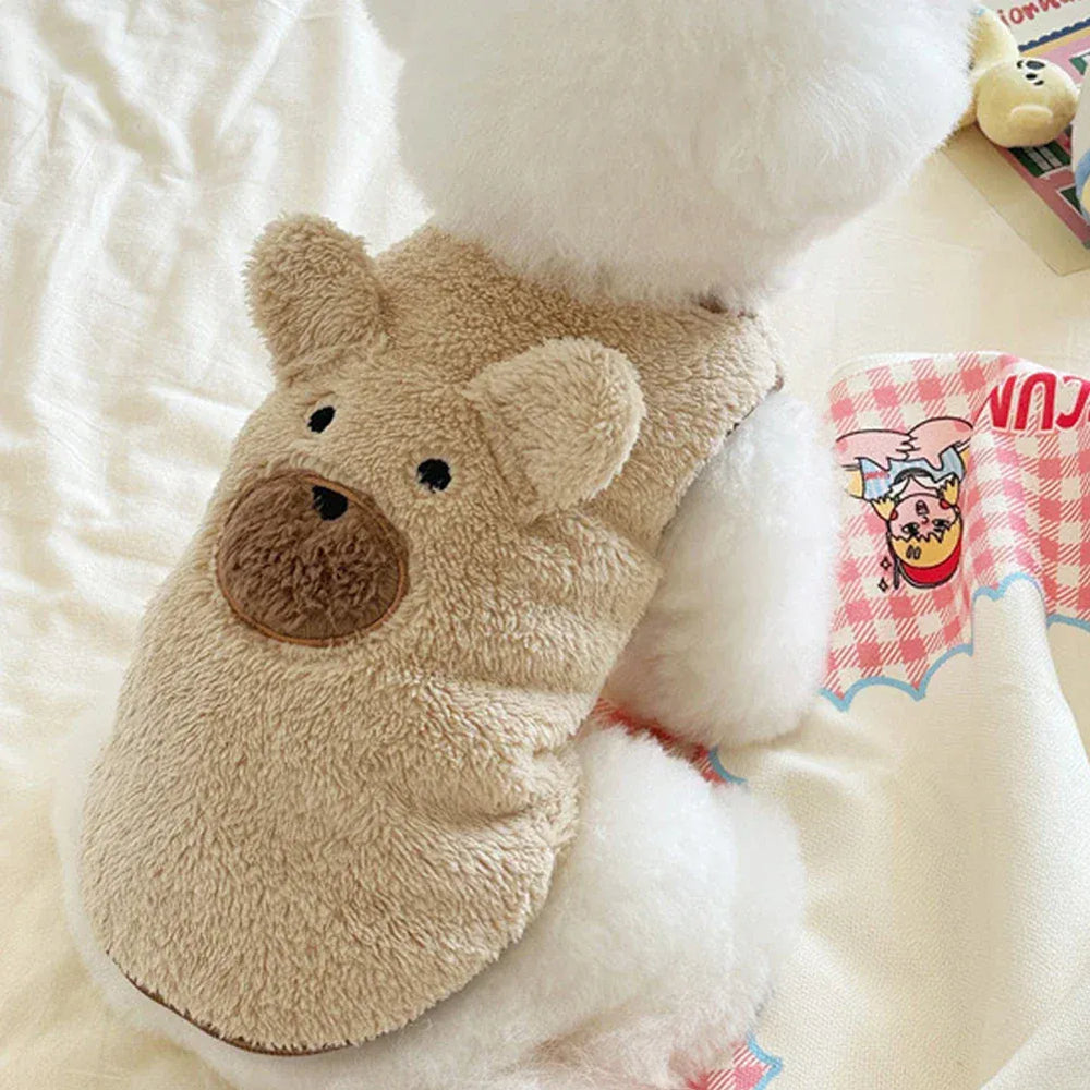 Plush Teddy Bear Dog Sweater | Winter Warm Vest for Small Dogs 1.5–11.5kg | Soft & Cozy Pet Clothes for Teddy, Schnauzer & Puppy
