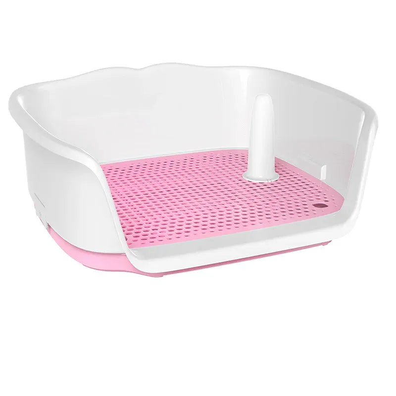 Portable Dog Toilet with Double Layer - Self-Cleaning Puppy Training Pad for Small Dogs & Cats, Anti-Splash Pet Potty Tray