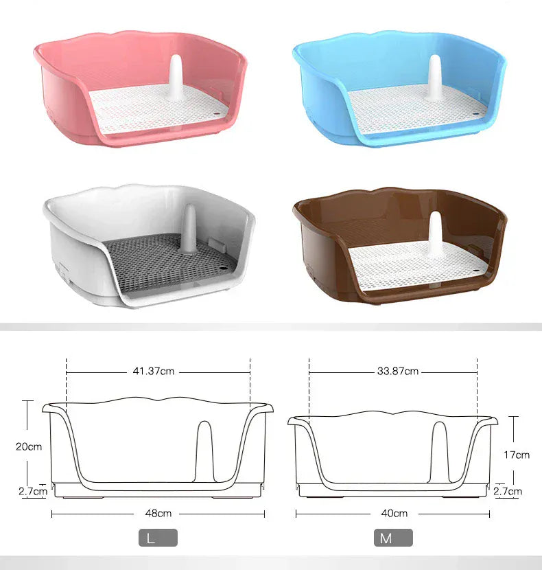 Portable Dog Toilet with Double Layer - Self-Cleaning Puppy Training Pad for Small Dogs & Cats, Anti-Splash Pet Potty Tray