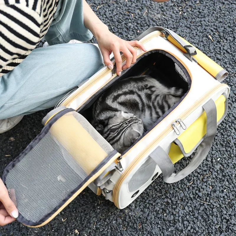 Portable Pet Sling Bag - Large Capacity Breathable Cat & Dog Carrier, Summer Outdoor Single Shoulder Cross-Body Bag for Medium Pets