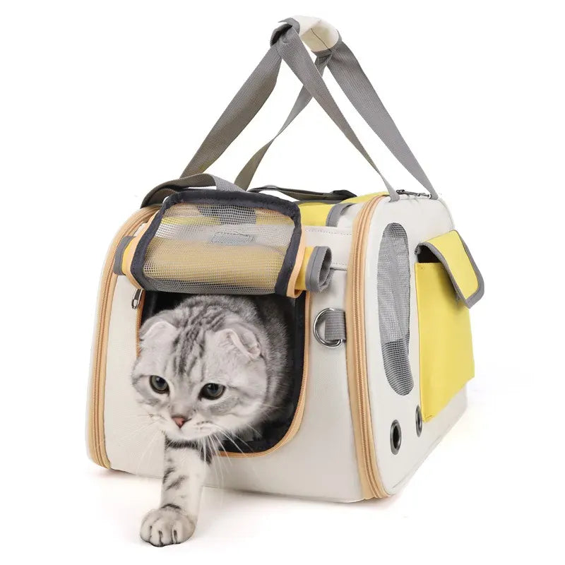 Portable Pet Sling Bag - Large Capacity Breathable Cat & Dog Carrier, Summer Outdoor Single Shoulder Cross-Body Bag for Medium Pets