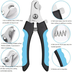 Professional Pet Nail Clippers for Dogs & Cats - Safety Stainless Steel Nail Trimmer with Quick Lock, Non-Slip Grip for Small to Large Breeds