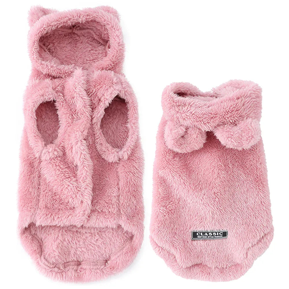 Rabbit Ears Cat Hoodie | Cute Winter Warm Pet Coat for Cats & Small Dogs | Soft Fleece Sphynx Outfit