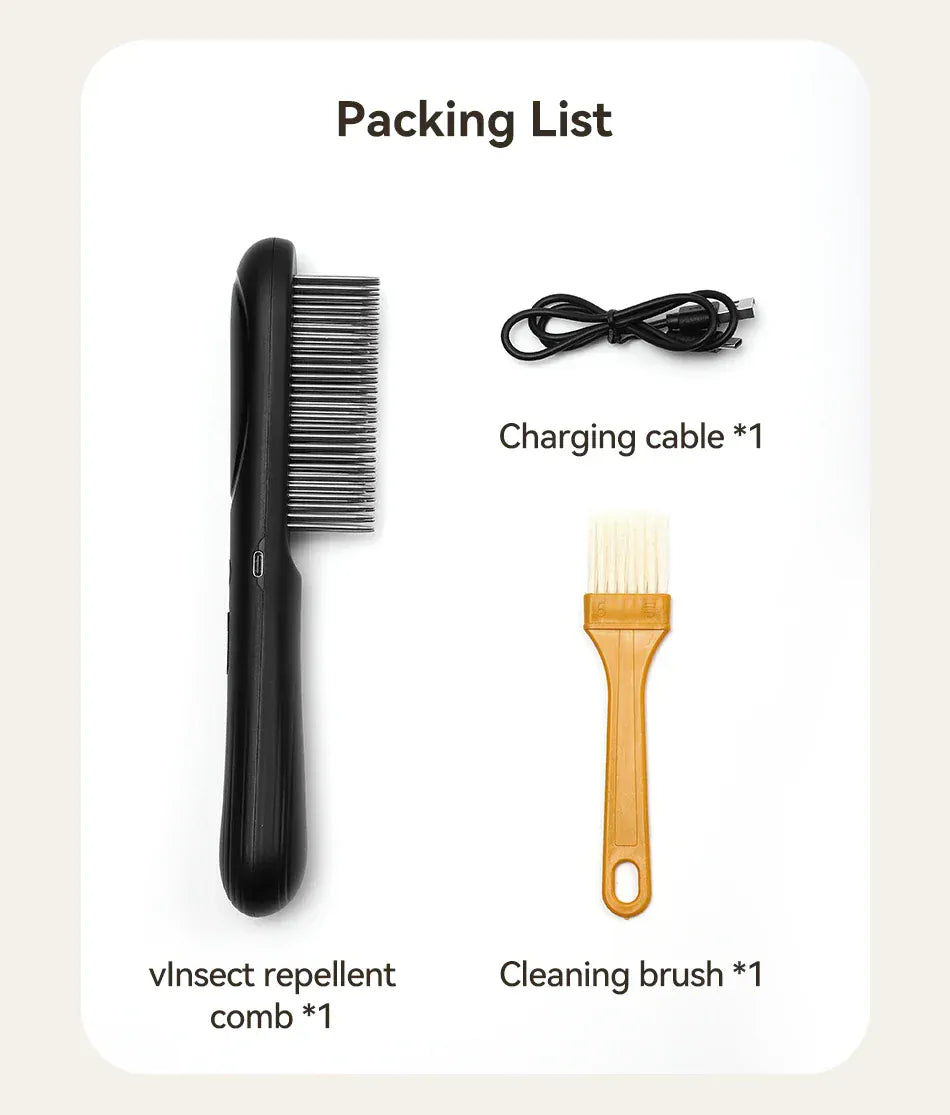 ROJECO Electric Flea Comb | Anti-Lice & Flea Removal Brush for Dogs & Cats | Multifunctional Hair Cleaner
