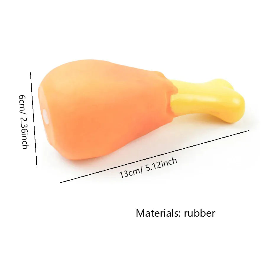Rubber Chicken Dog Toy - Durable Squeaky Chew for Puppies & Aggressive Chewers