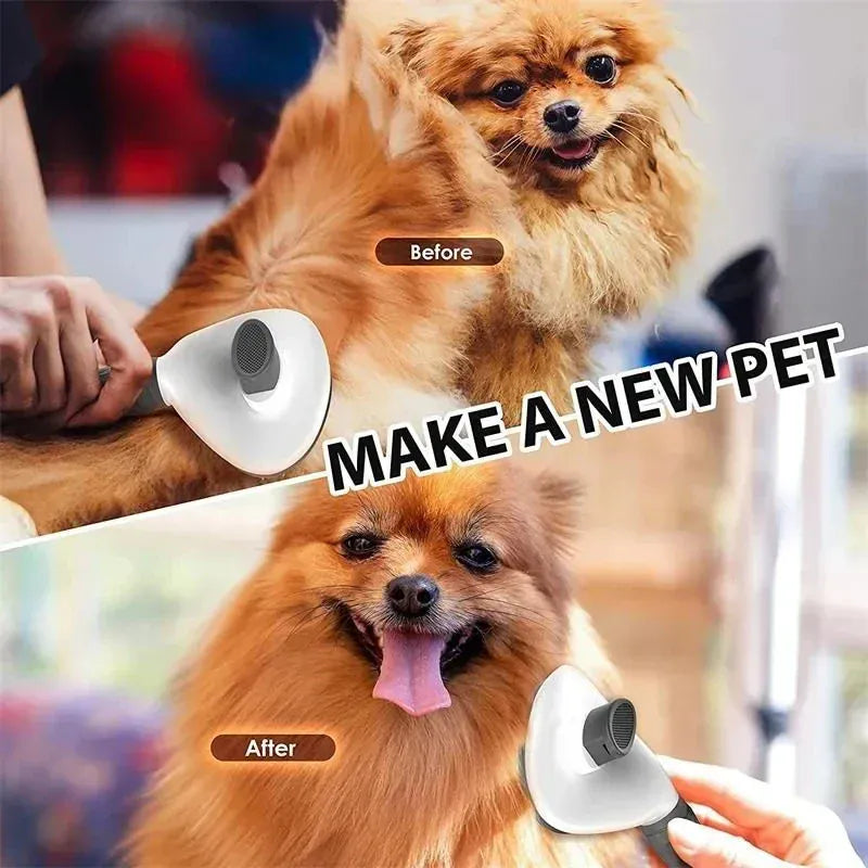 Self-Cleaning Dog Grooming Brush – Pet Massage Slicker Brush with Easy Hair Release Button