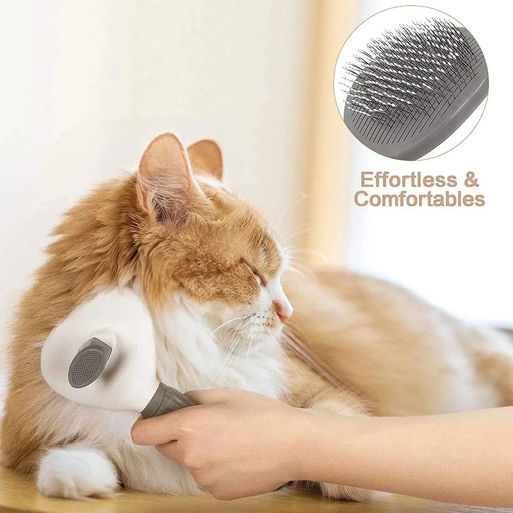 Self-Cleaning Dog Grooming Brush – Pet Massage Slicker Brush with Easy Hair Release Button