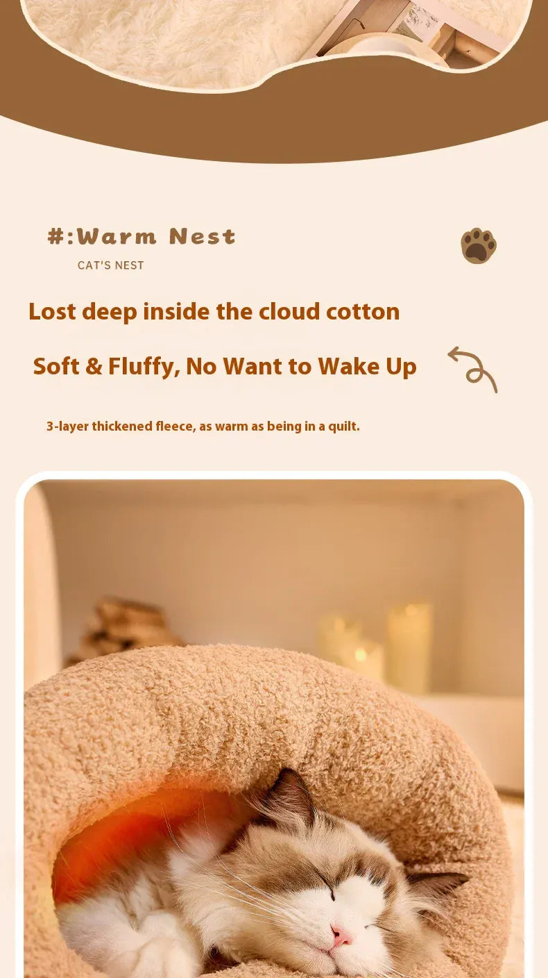 Comfortable cat bed tunnel ideal for play and rest