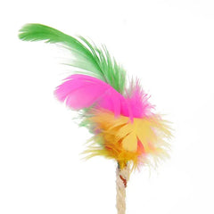 Sisal Feather Cat Ball Toy – Rotatable Chew & Scratch Toy with Hanging Rope