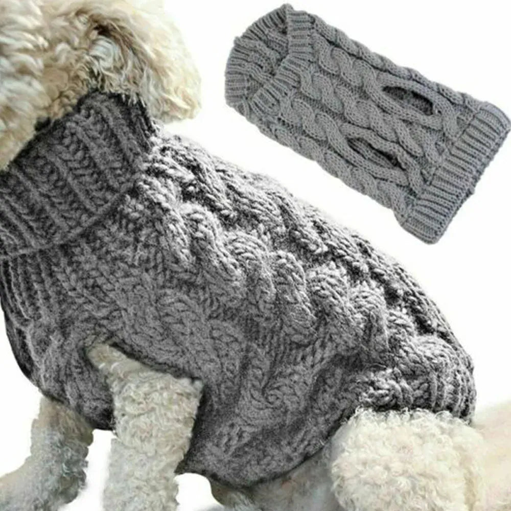 Small Dog Sweater | Autumn & Winter Knitted Pullover, Warm Solid Pet Clothes