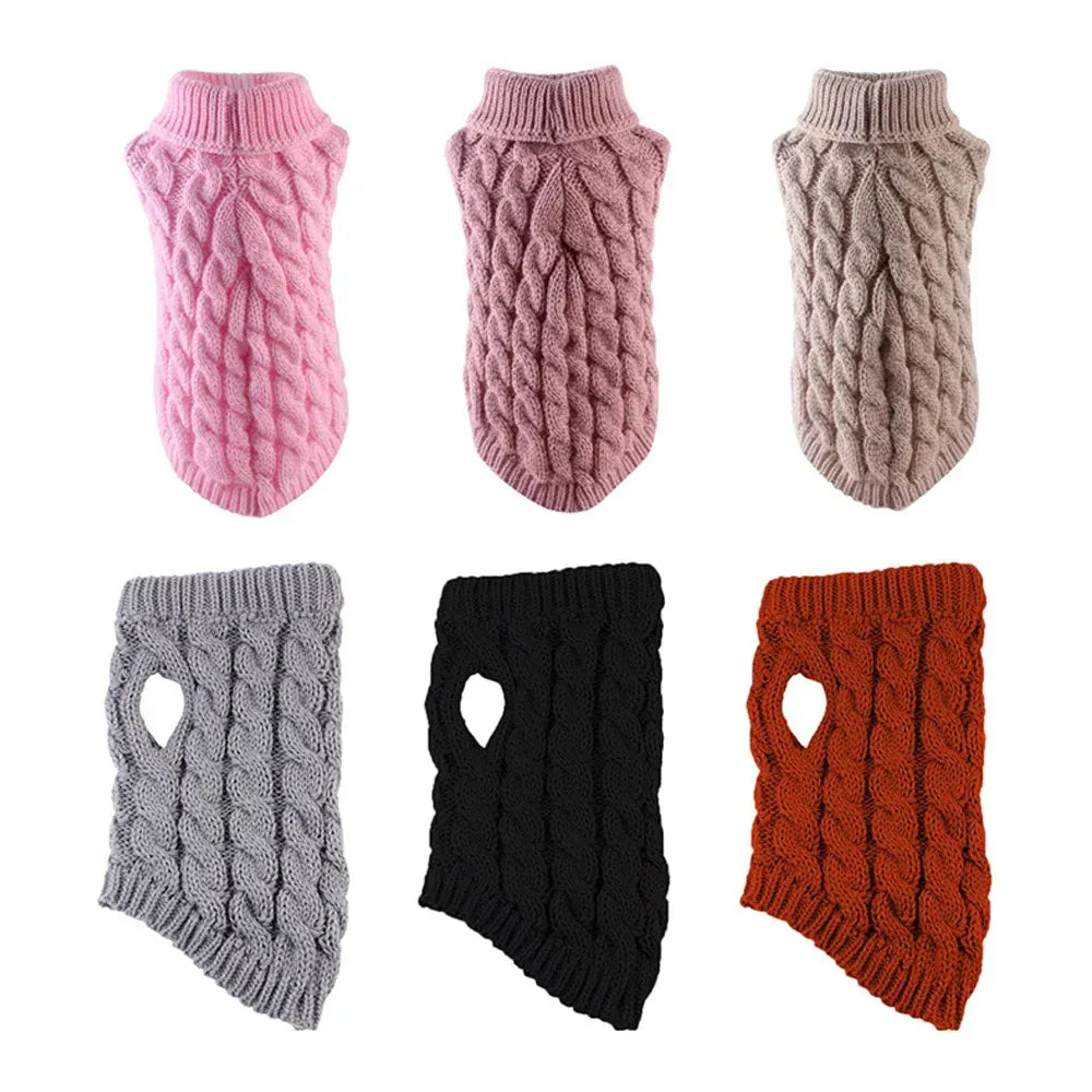 Small Dog Sweater | Autumn & Winter Knitted Pullover, Warm Solid Pet Clothes