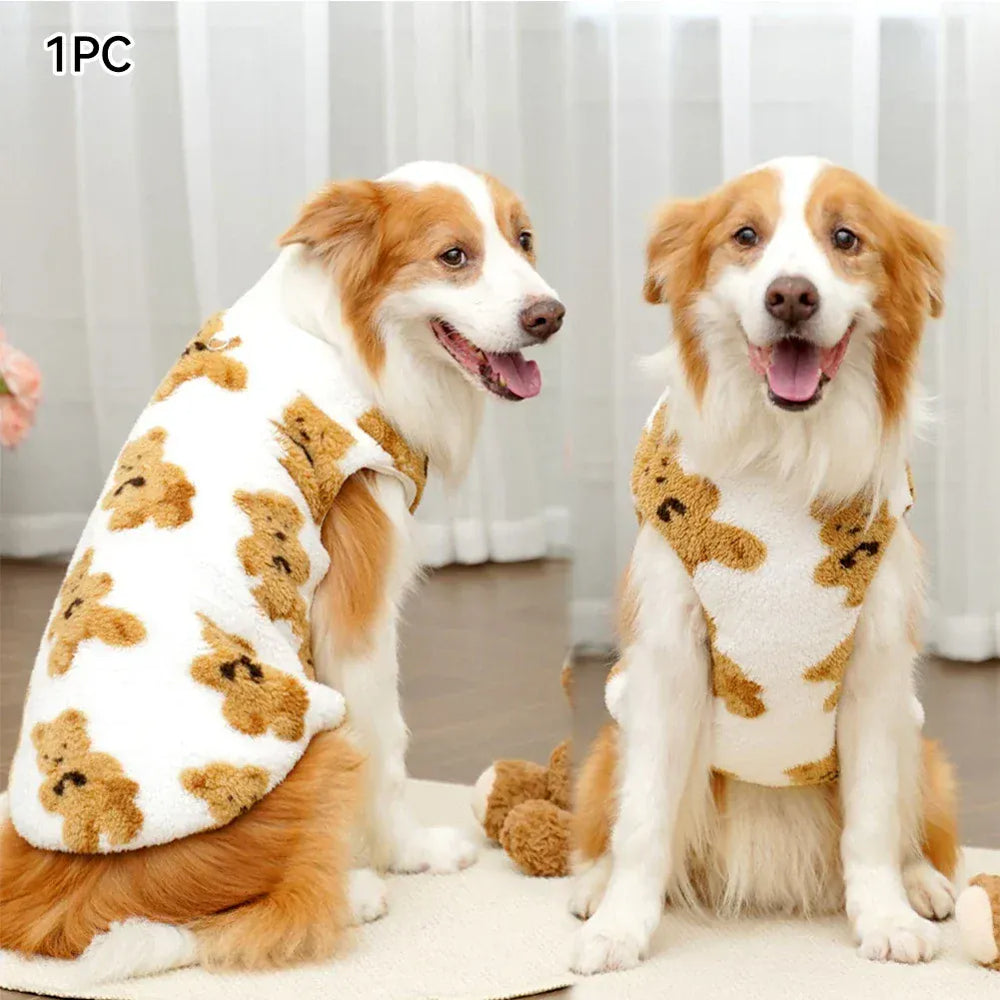 Soft Flannel Dog Pajamas Winter Warm Vest | Cozy Clothes for Small, Medium & Large Dogs (2.5–35kg)