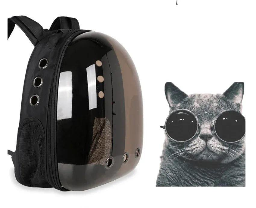 Space Capsule Pet Backpack - Transparent Cat Carrier Bag, Portable Breathable Pet Bubble Backpack for Small Dogs & Cats