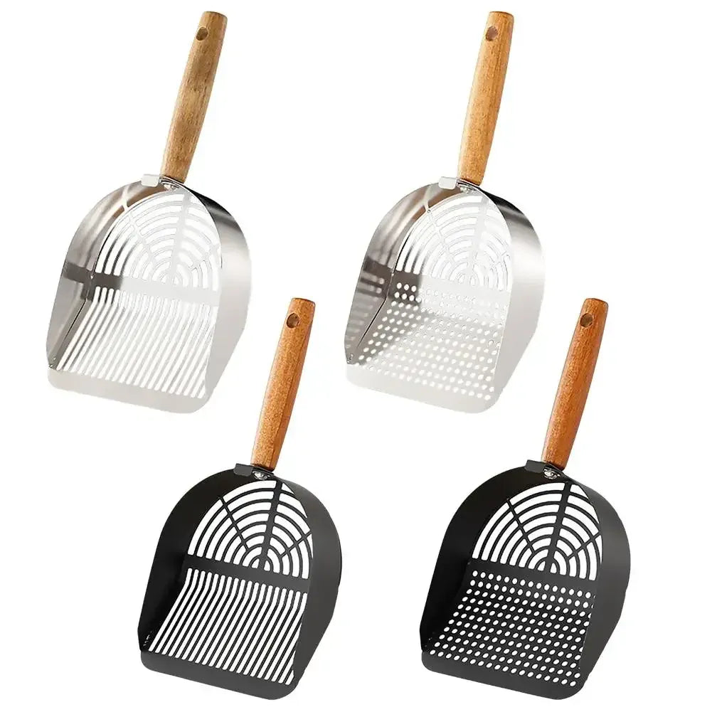 Stainless Steel Cat Litter Scoop - Long Handle Tofu Sand Litter Shovel, Durable Pet Waste Cleaning Tool for Litter Boxes