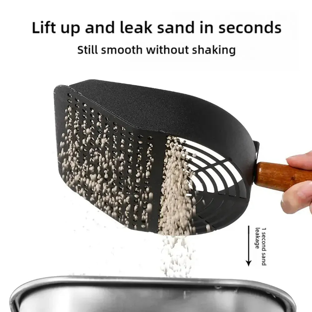 Stainless Steel Cat Litter Scoop - Long Handle Tofu Sand Litter Shovel, Durable Pet Waste Cleaning Tool for Litter Boxes