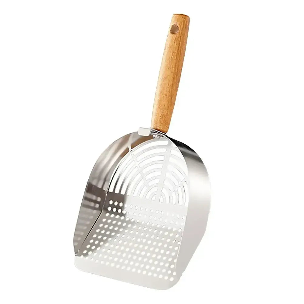 Stainless Steel Cat Litter Scoop - Long Handle Tofu Sand Litter Shovel, Durable Pet Waste Cleaning Tool for Litter Boxes