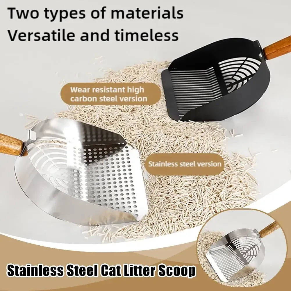 Non-stick litter scoop with strong handle for easy cleaning