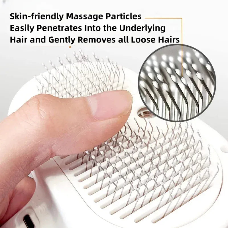 Steam Grooming Comb for Pets – Mist Spray Brush to Remove Tangles & Floating Hair for Dogs & Cats