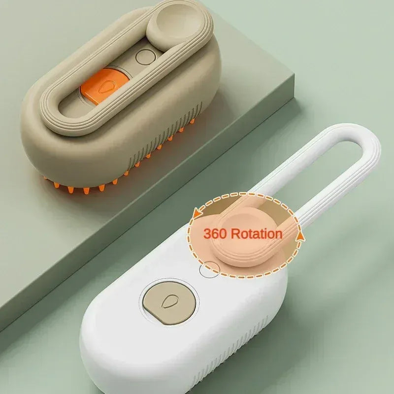 Steam Pet Brush 3-in-1 - Electric USB Rechargeable Grooming Comb with Spray Function for Dogs & Cats, Massage & Hair Removal