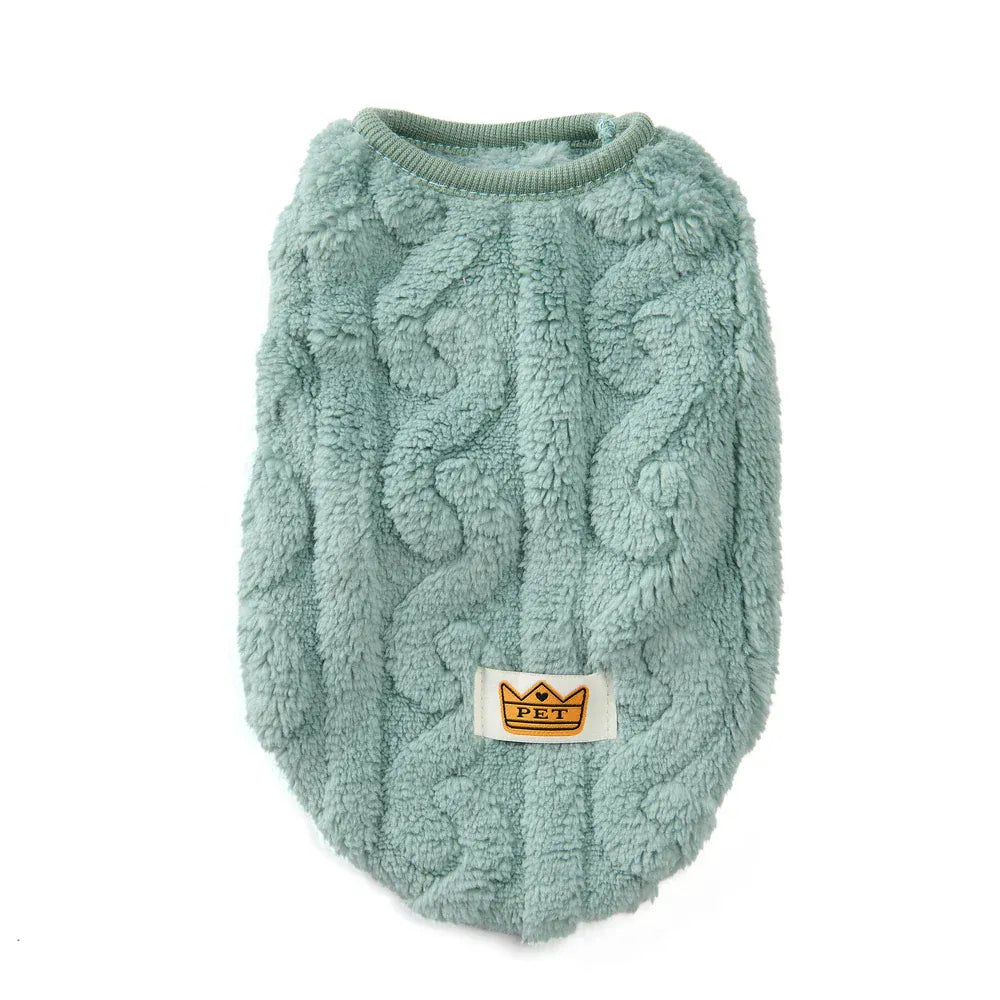 Striped Fleece Pet Sweater Vest - Winter Soft Pullover for Cats & Small Dogs